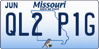 MO license plate QL2P1G