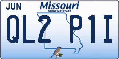 MO license plate QL2P1I