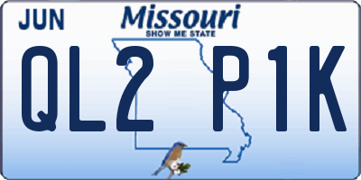 MO license plate QL2P1K