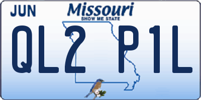 MO license plate QL2P1L