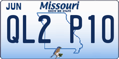 MO license plate QL2P1O