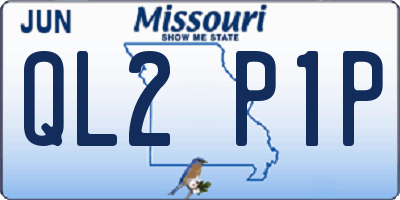 MO license plate QL2P1P