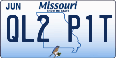 MO license plate QL2P1T