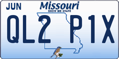 MO license plate QL2P1X