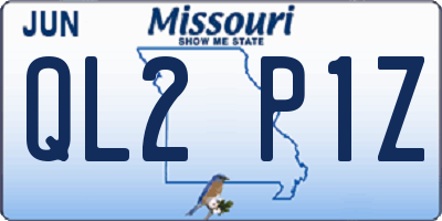 MO license plate QL2P1Z
