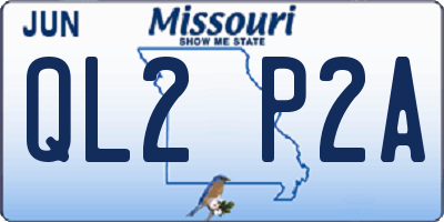 MO license plate QL2P2A