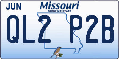 MO license plate QL2P2B