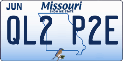 MO license plate QL2P2E