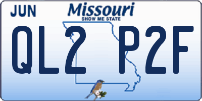 MO license plate QL2P2F