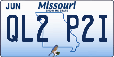 MO license plate QL2P2I