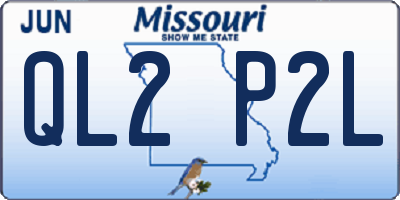 MO license plate QL2P2L