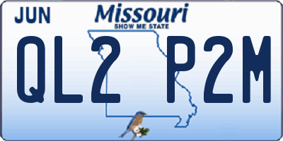 MO license plate QL2P2M