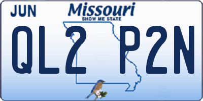 MO license plate QL2P2N