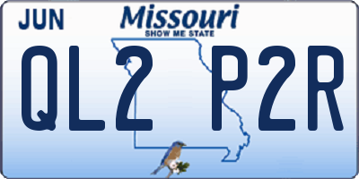 MO license plate QL2P2R