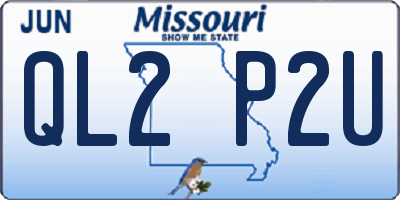 MO license plate QL2P2U