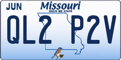 MO license plate QL2P2V