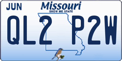 MO license plate QL2P2W