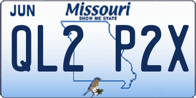 MO license plate QL2P2X