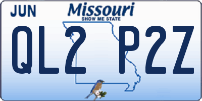 MO license plate QL2P2Z