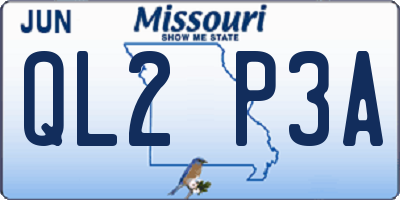 MO license plate QL2P3A