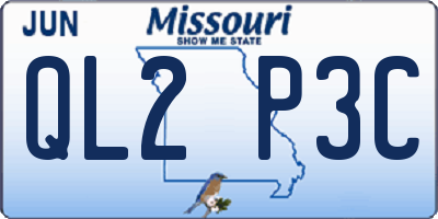 MO license plate QL2P3C