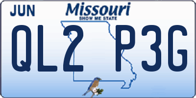 MO license plate QL2P3G