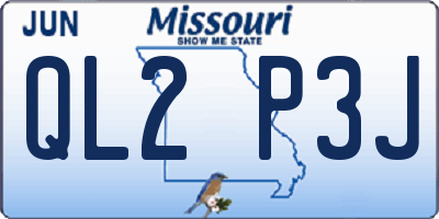 MO license plate QL2P3J