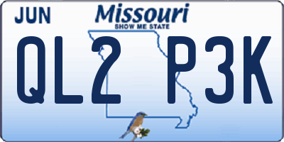 MO license plate QL2P3K