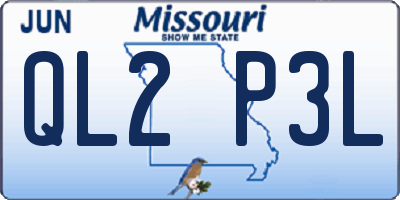 MO license plate QL2P3L