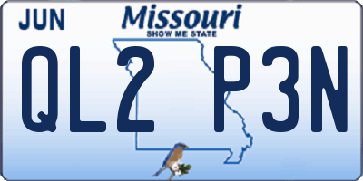 MO license plate QL2P3N