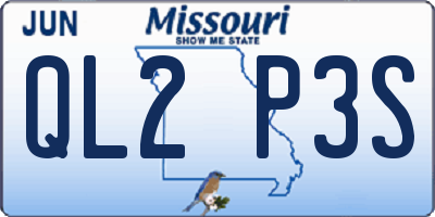 MO license plate QL2P3S