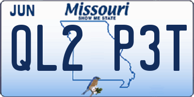 MO license plate QL2P3T