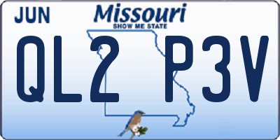 MO license plate QL2P3V