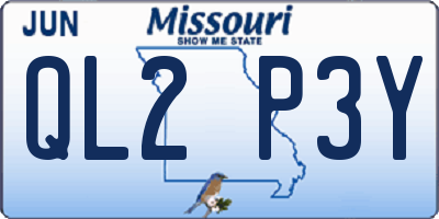 MO license plate QL2P3Y