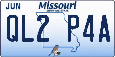 MO license plate QL2P4A