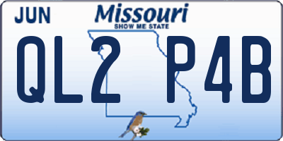 MO license plate QL2P4B