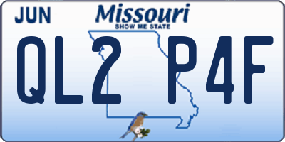 MO license plate QL2P4F