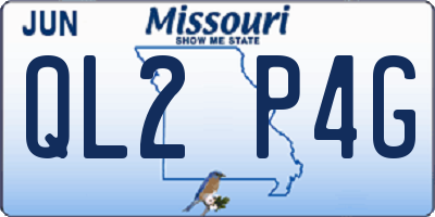 MO license plate QL2P4G