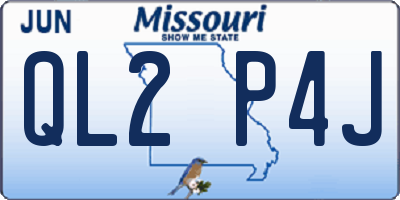 MO license plate QL2P4J