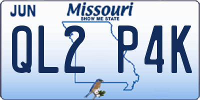 MO license plate QL2P4K