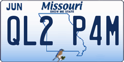 MO license plate QL2P4M