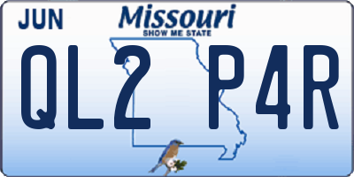MO license plate QL2P4R