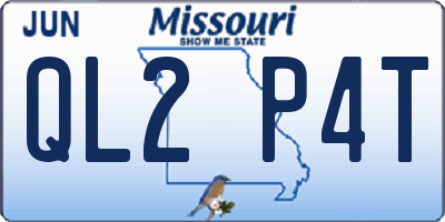 MO license plate QL2P4T