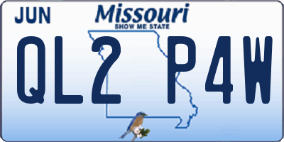MO license plate QL2P4W