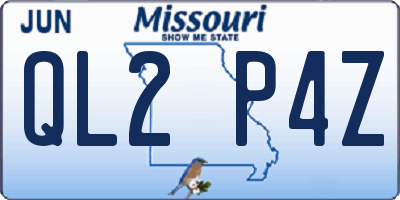 MO license plate QL2P4Z