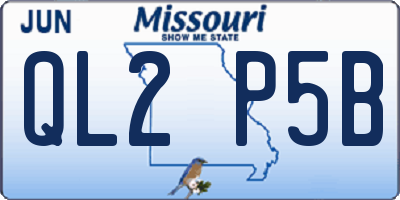 MO license plate QL2P5B