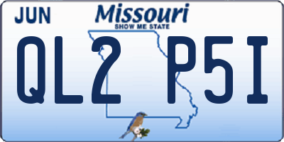 MO license plate QL2P5I