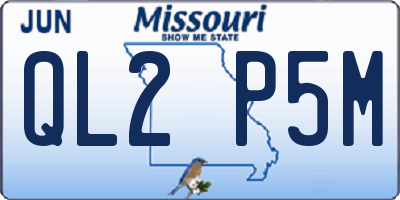 MO license plate QL2P5M