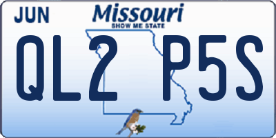 MO license plate QL2P5S