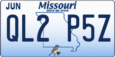 MO license plate QL2P5Z